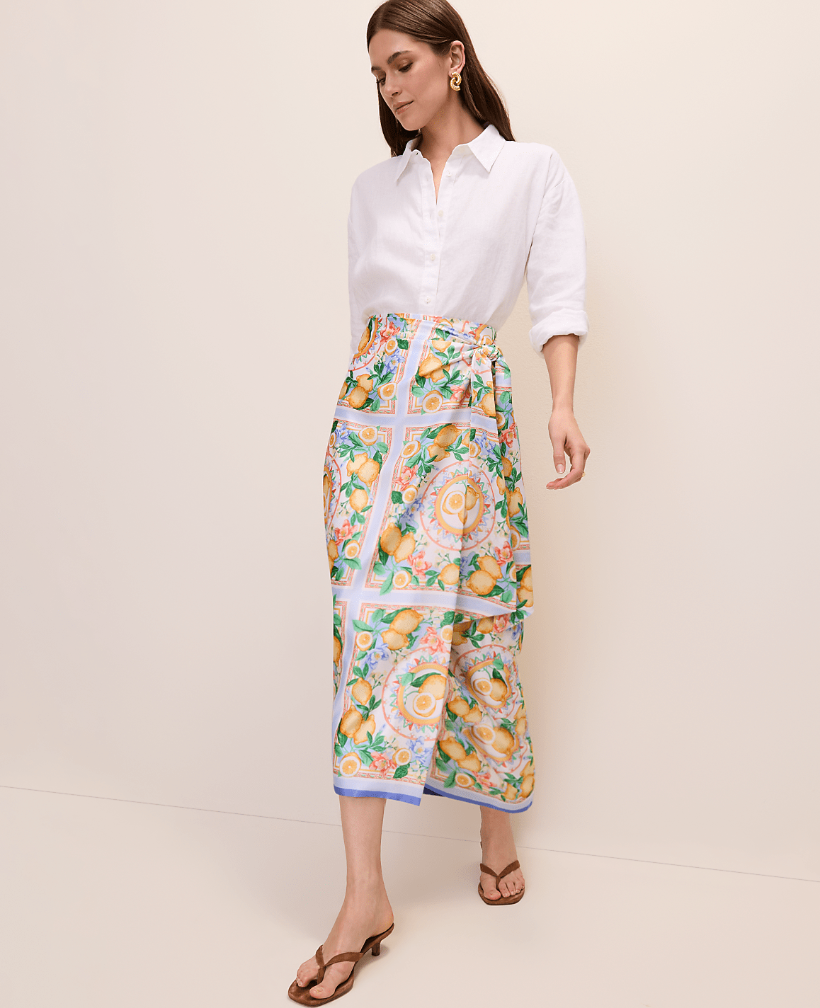 Petite Lemon Wrap Skirt in Satin | Ann Taylor