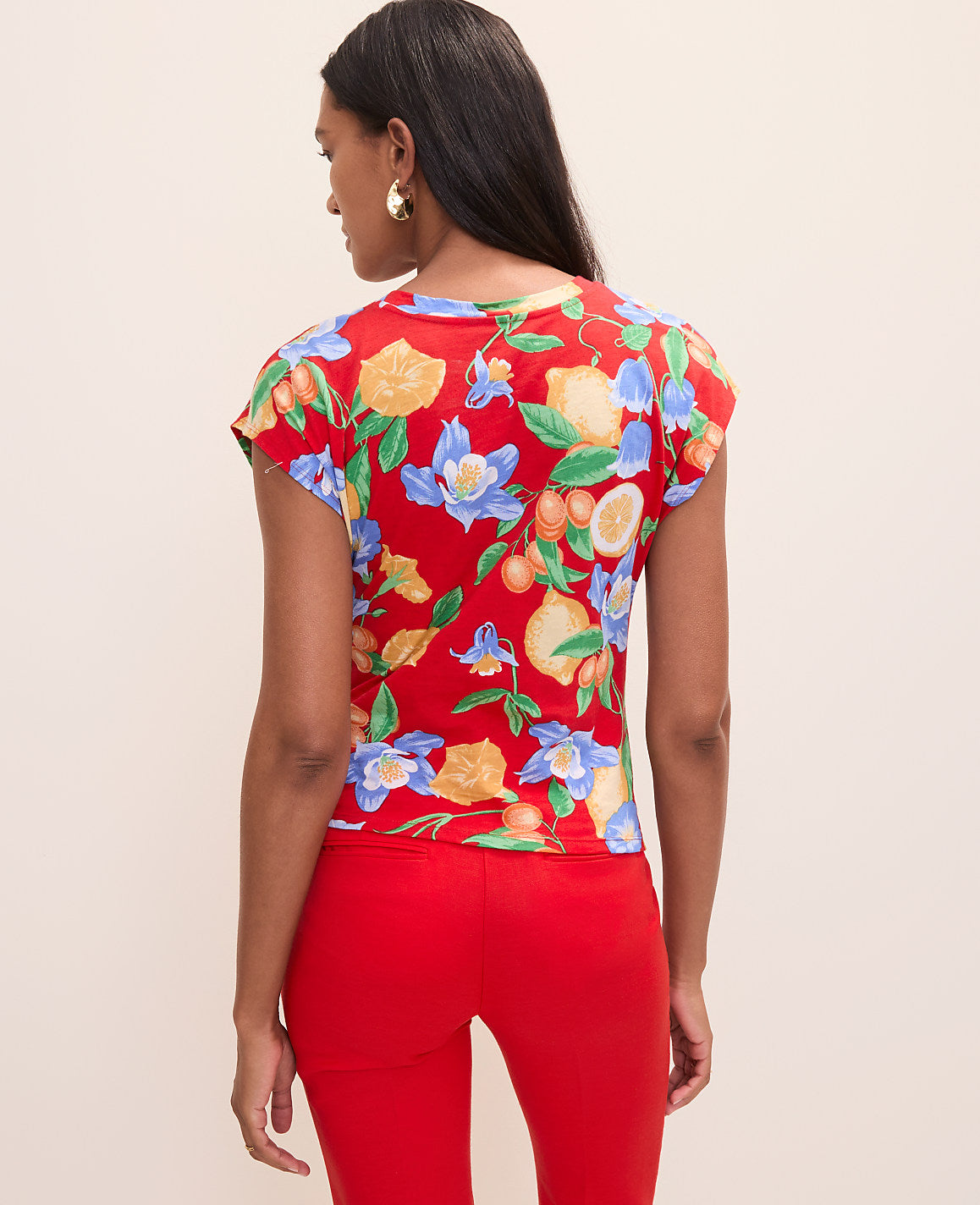 Petite Floral Tie Waist Tee | Ann Taylor