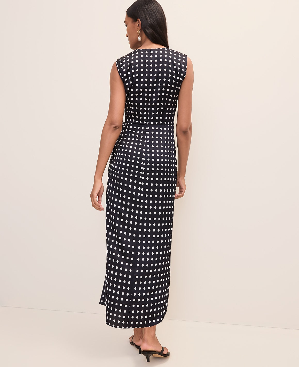 Petite Polka Dot Maxi Dress in Satin | Ann Taylor