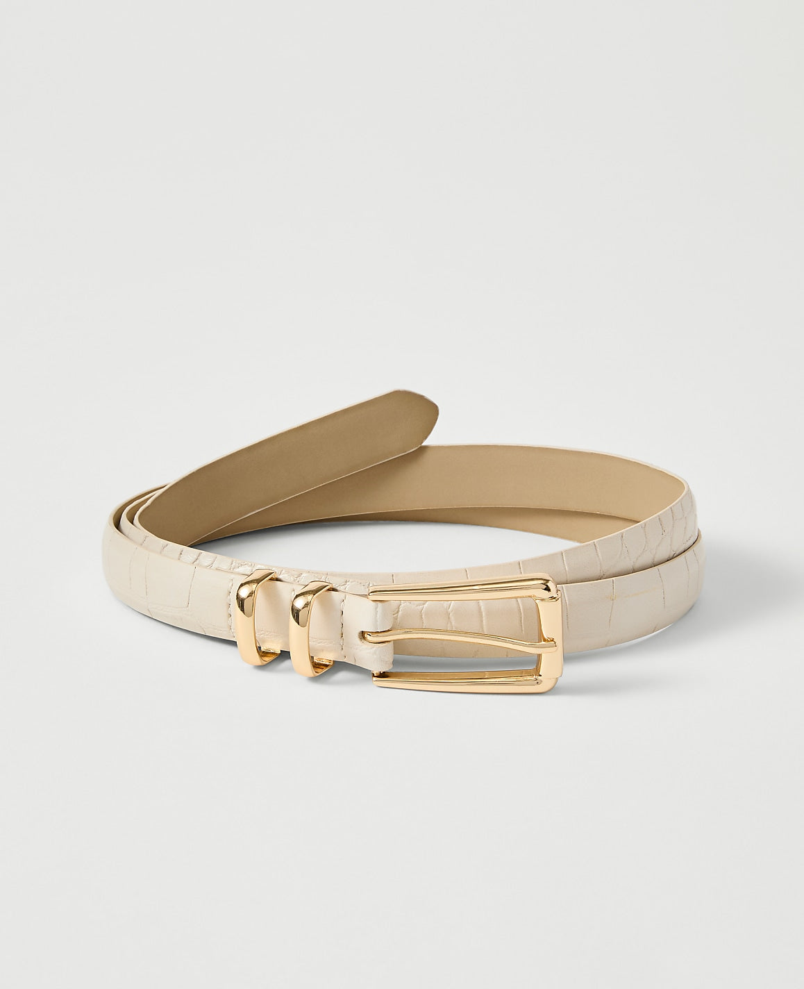 Croco Rectangle Buckle Belt | Ann Taylor