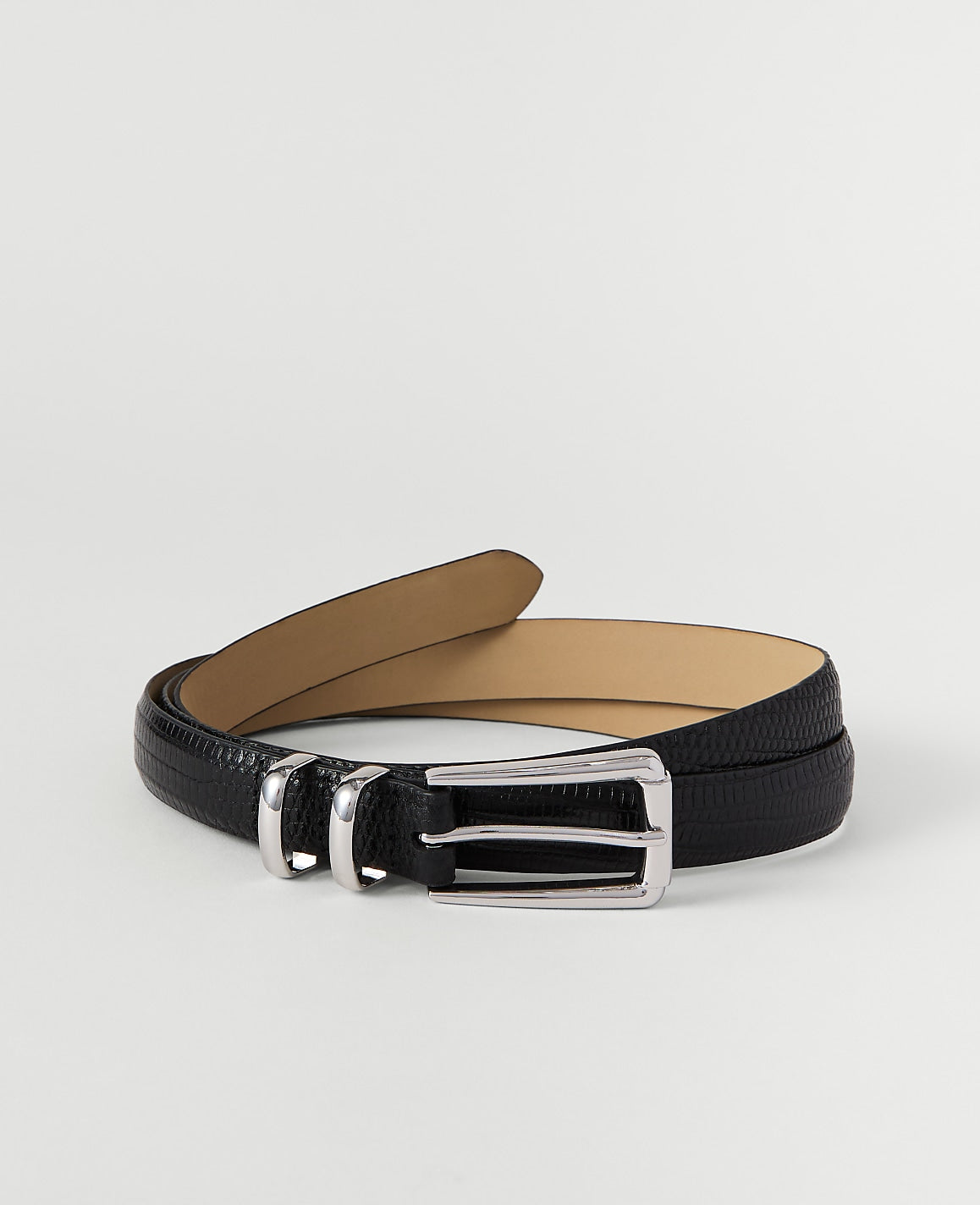 Snake Rectangle Buckle Belt | Ann Taylor