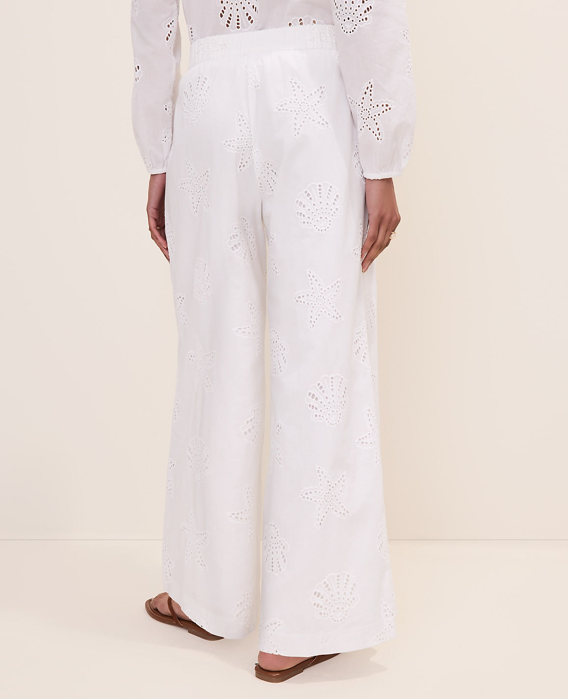 The Eyelet Easy Palazzo Pant | Ann Taylor