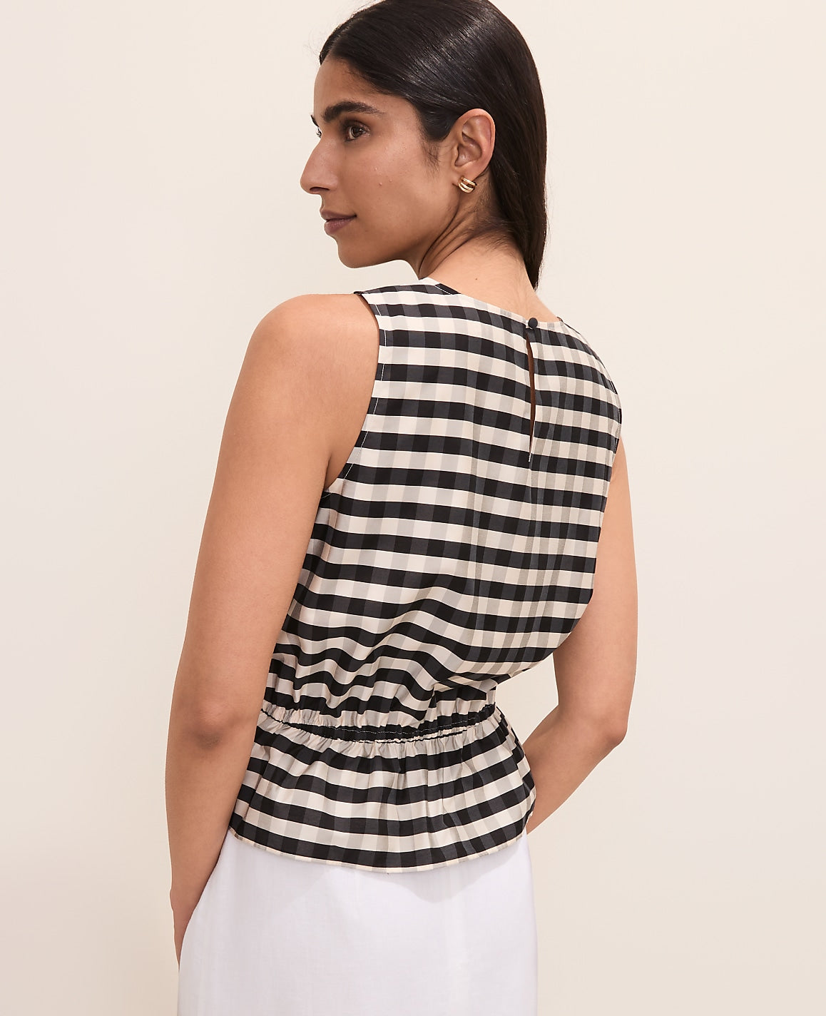 Gingham Peplum Top | Ann Taylor