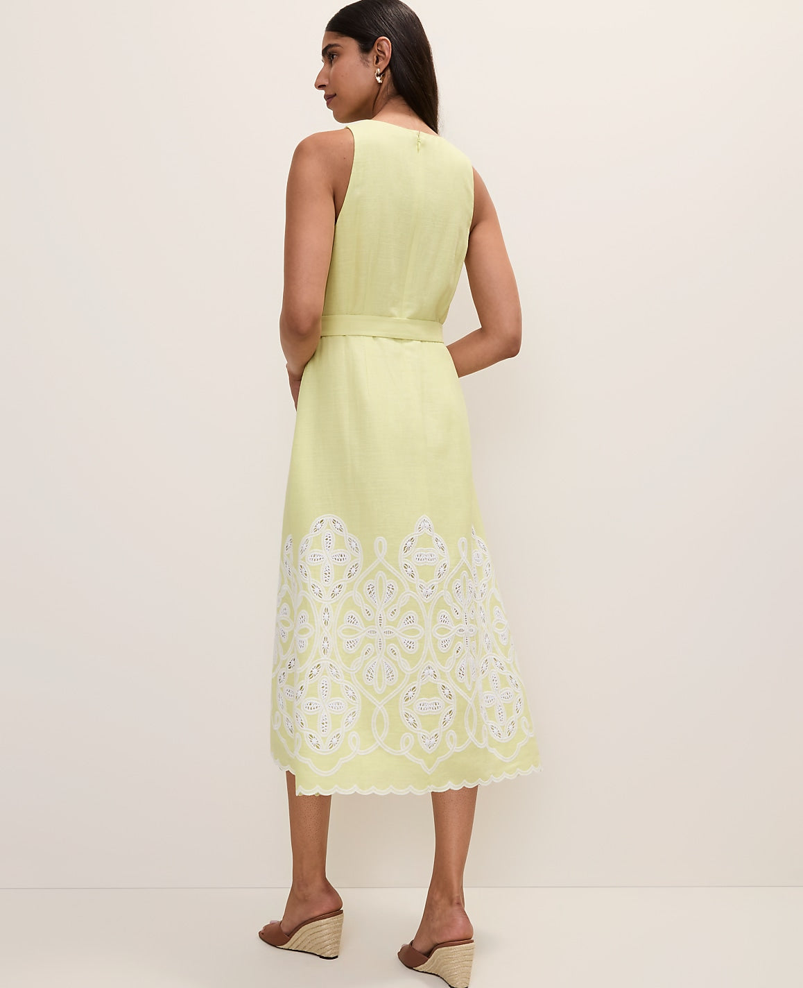 Eyelet Halter Midi Dress | Ann Taylor