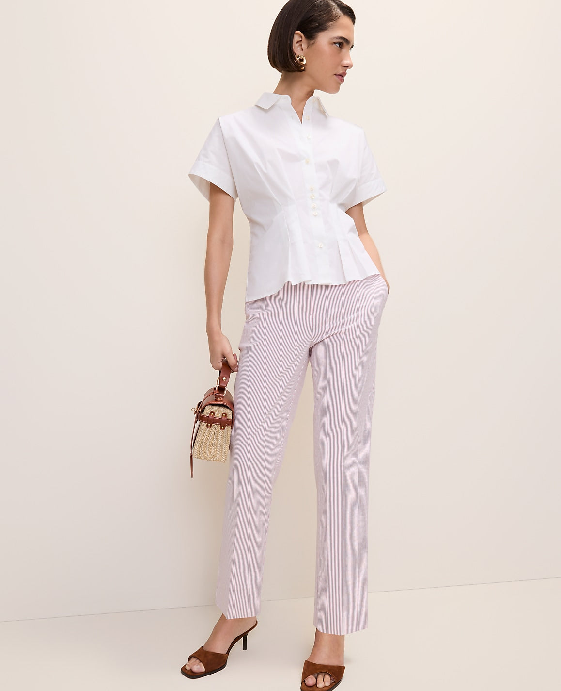 The Ankle Pant in Seersucker | Ann Taylor
