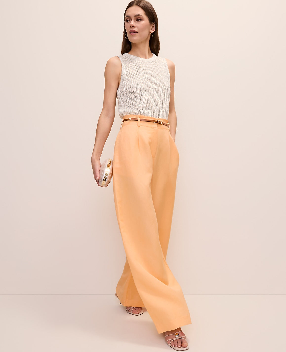 Paperbag Pant in Linen Blend | Ann Taylor
