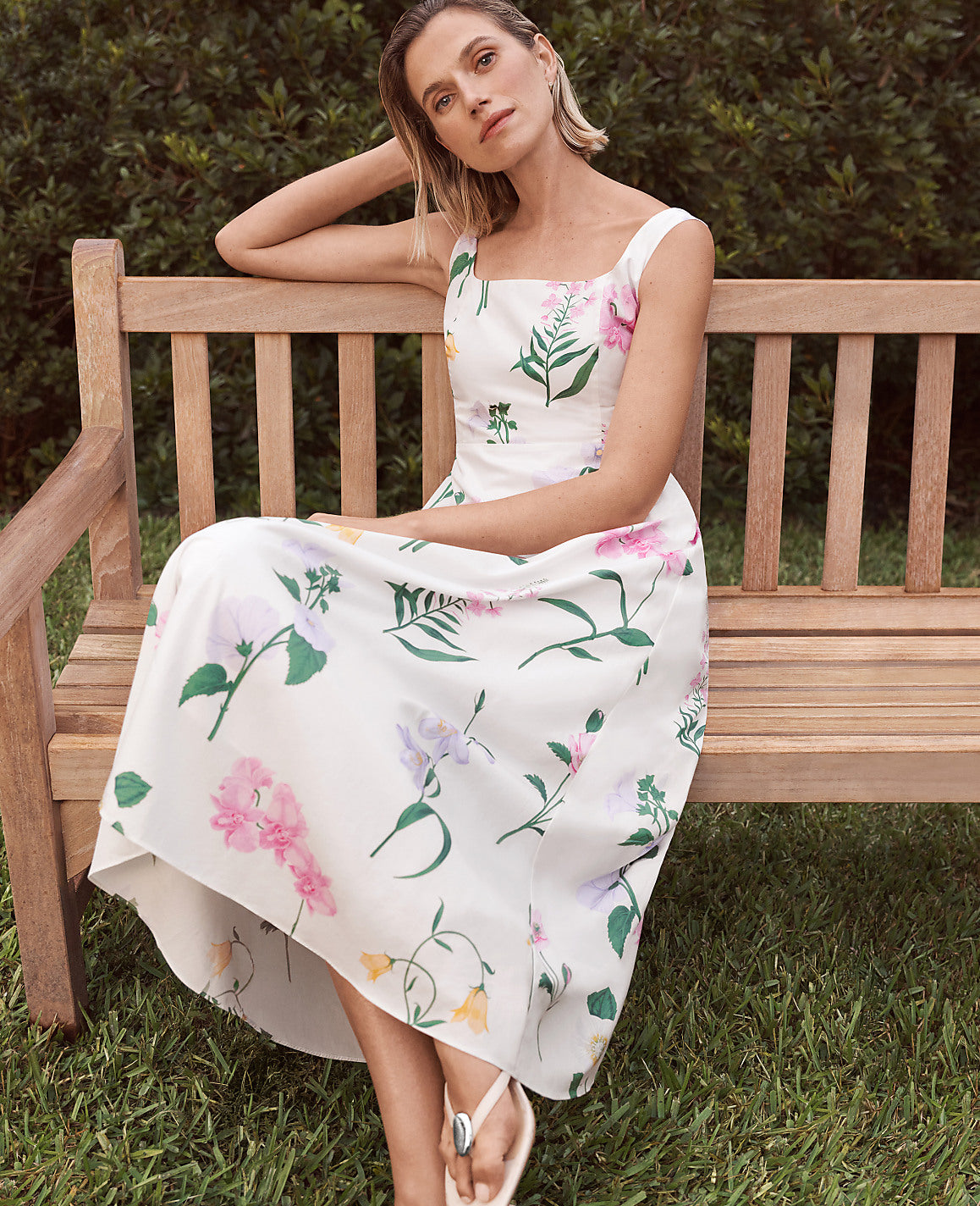Floral Flare Midi Dress | Ann Taylor
