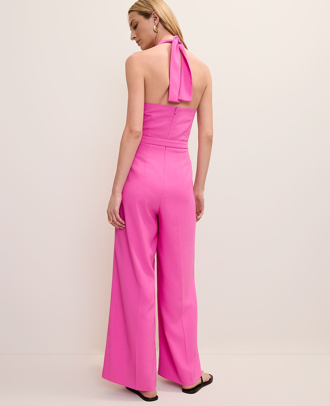 Belted Halter Jumpsuit | Ann Taylor