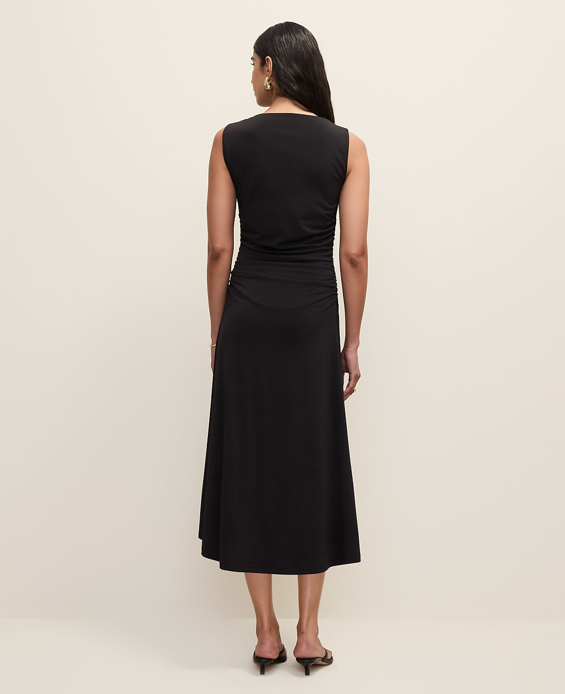 Asymmetric Twist Shoulder Midi Dress | Ann Taylor