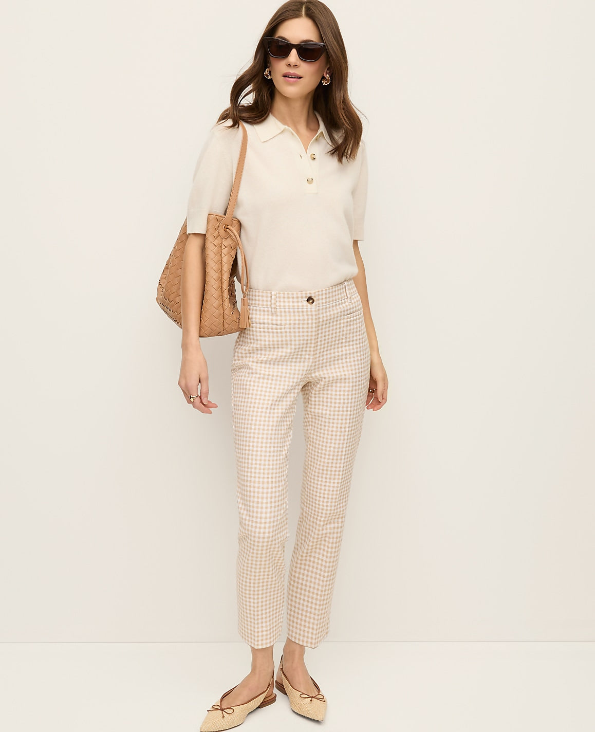 The Cotton Crop Pant in Gingham | Ann Taylor