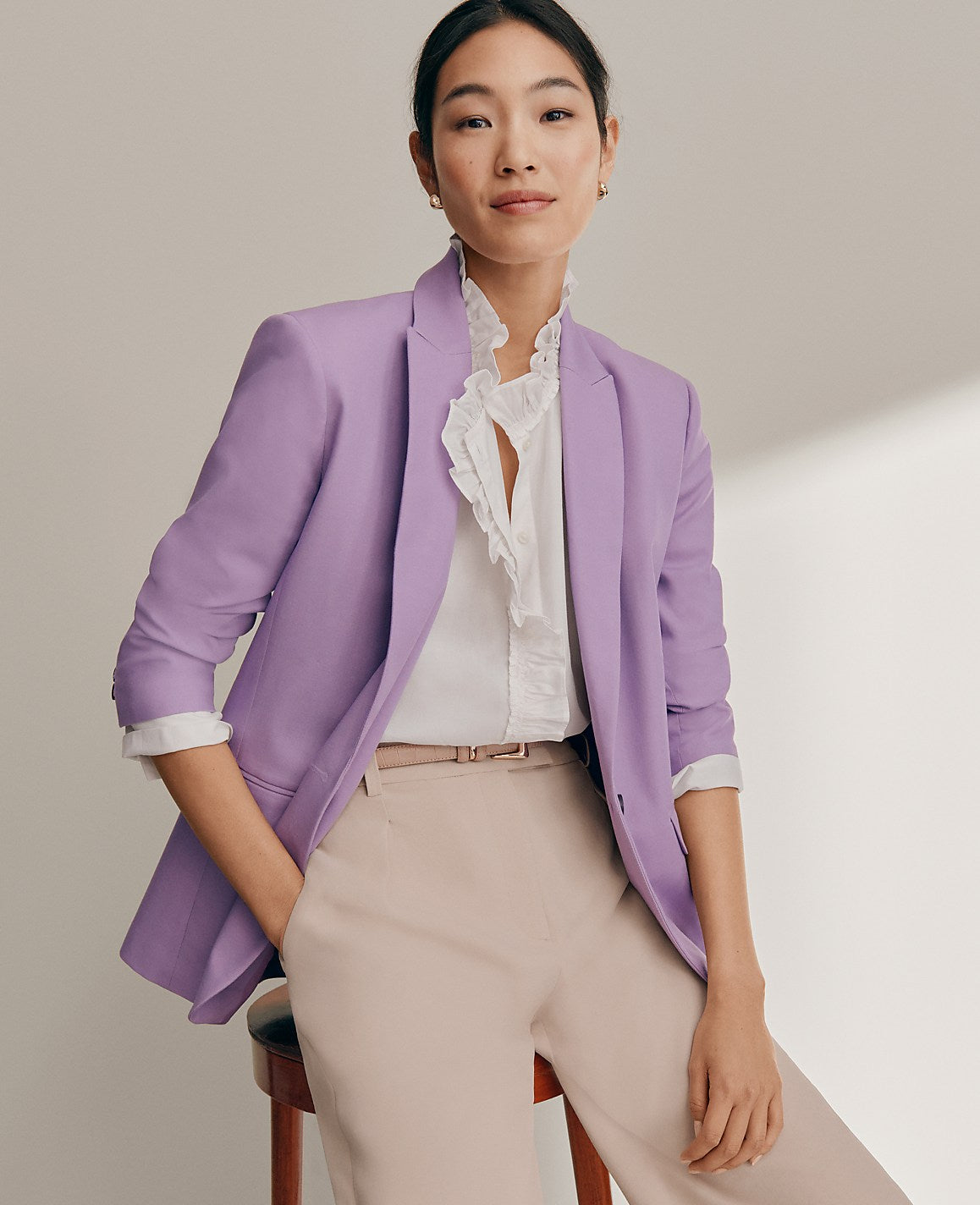 The Longline Blazer in Bi-Stretch Twill | Ann Taylor
