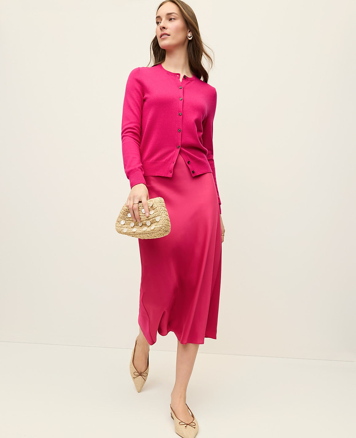 Satin Bias Midi Slip Skirt | Ann Taylor