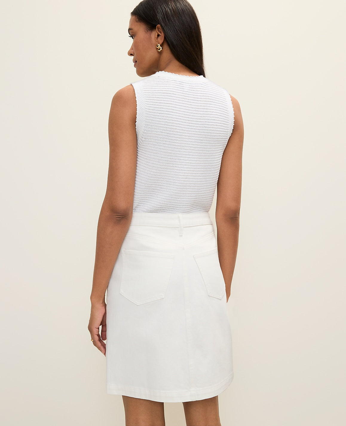 Weekend Eyelet Denim Skirt | Ann Taylor
