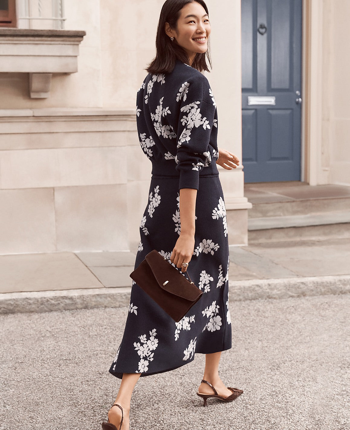 Floral Jacquard Midi Skirt | Ann Taylor