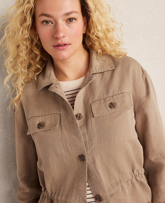 Haven Well Within Linen Blend Dobby Jacket | Ann Taylor