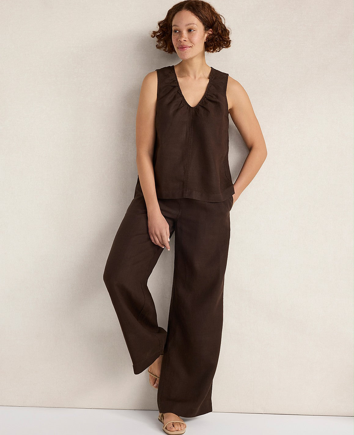 Haven Well Within Linen Wide Leg Drawstring Pants | Ann Taylor