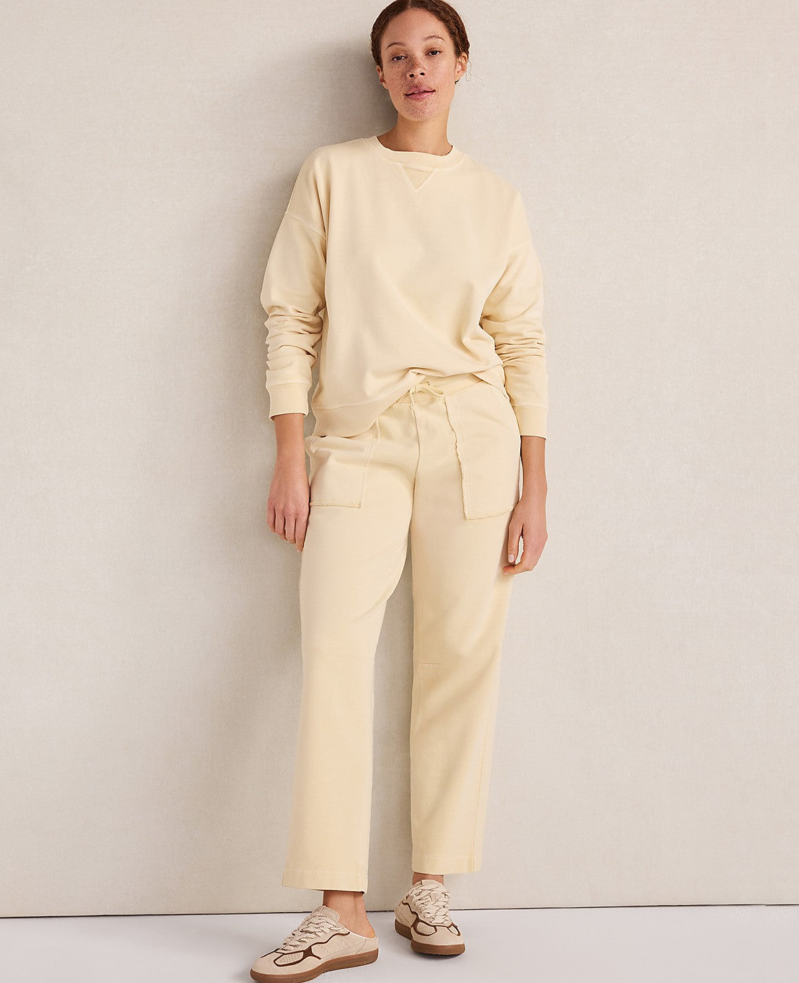 Haven Well Within Garment-Dyed Organic Cotton Terry Crewneck | Ann Taylor