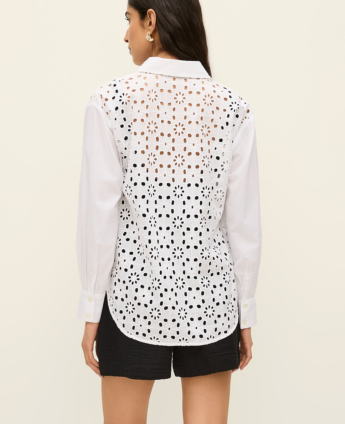Eyelet Oversized Shirt | Ann Taylor