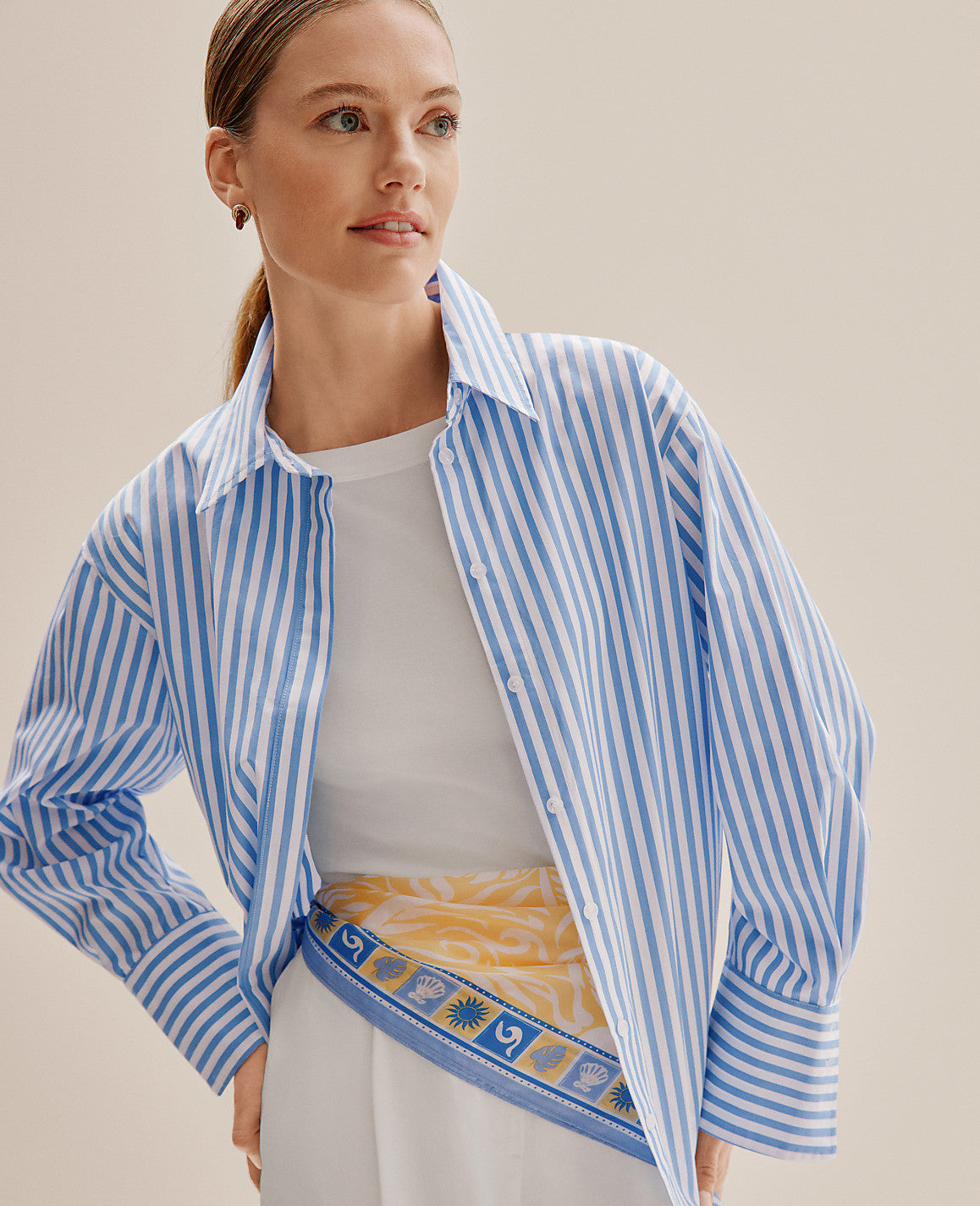 Weekend Striped Button Down Shirt | Ann Taylor