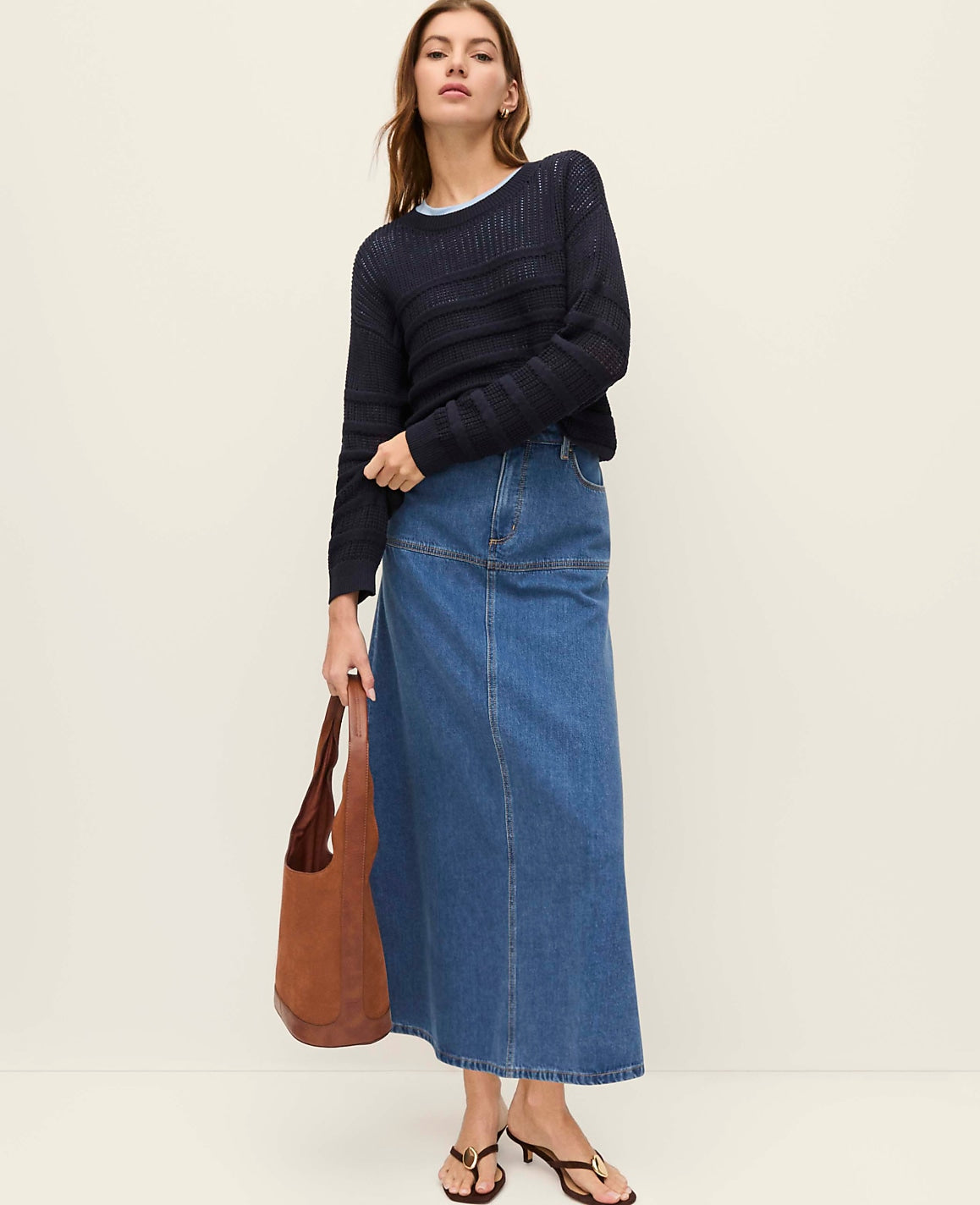 Weekend Textured Pointelle Sweater | Ann Taylor