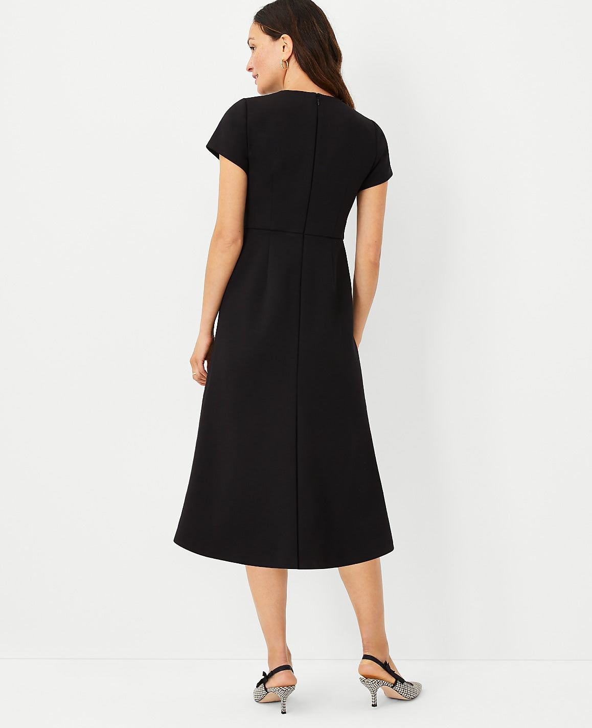The Tall Midi Flare Dress in Double Knit | Ann Taylor
