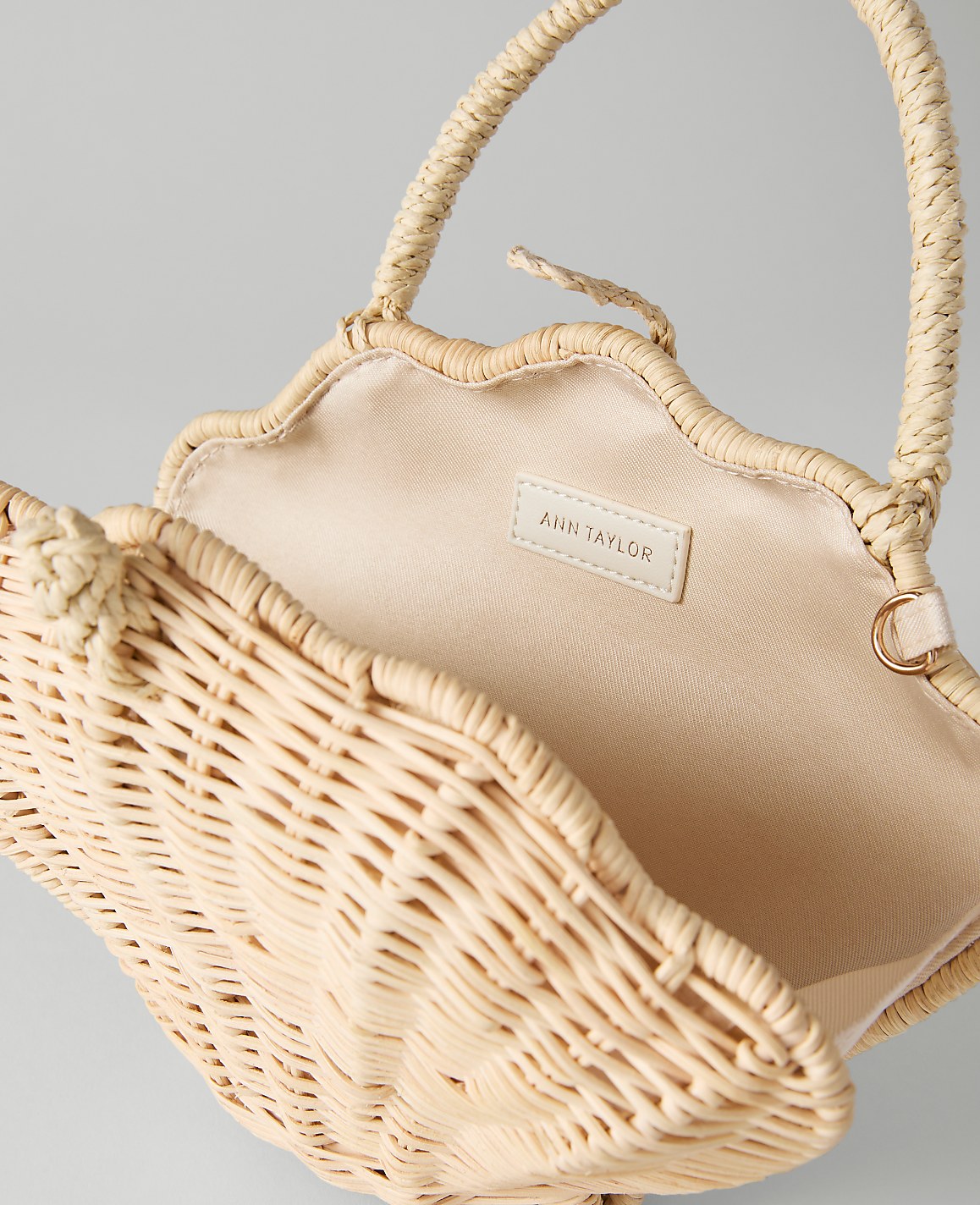 Weekend Rattan Shell Crossbody | Ann Taylor