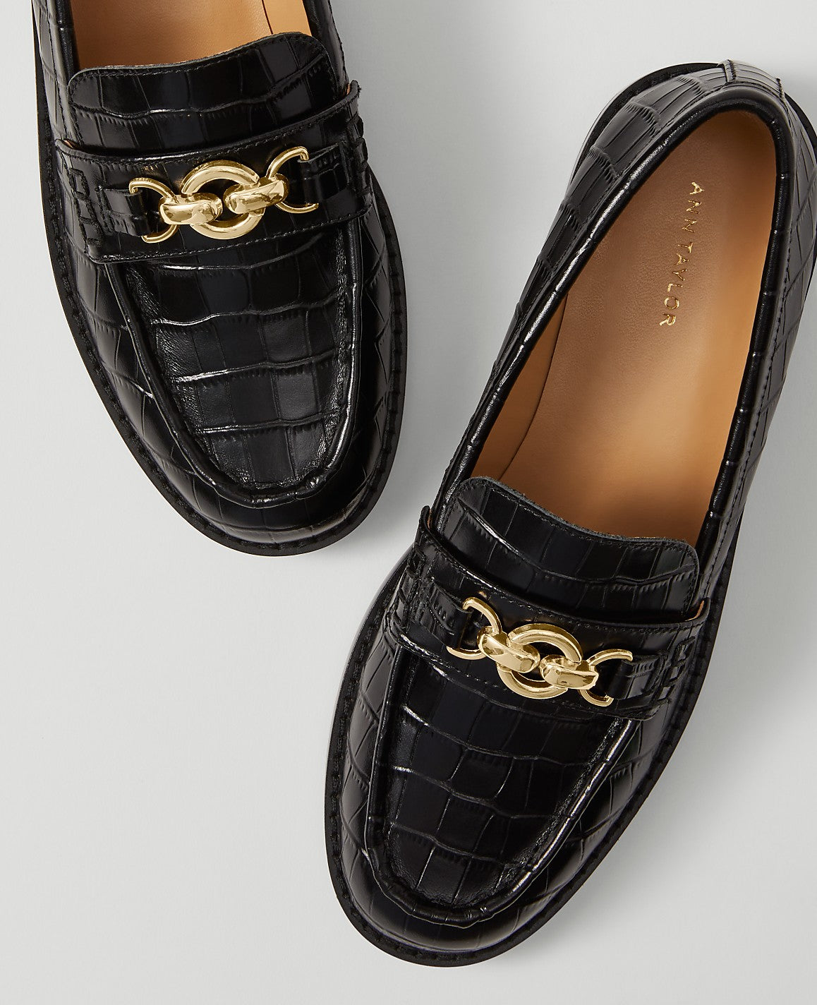 Weekend Horsebit Croco Loafers | Ann Taylor