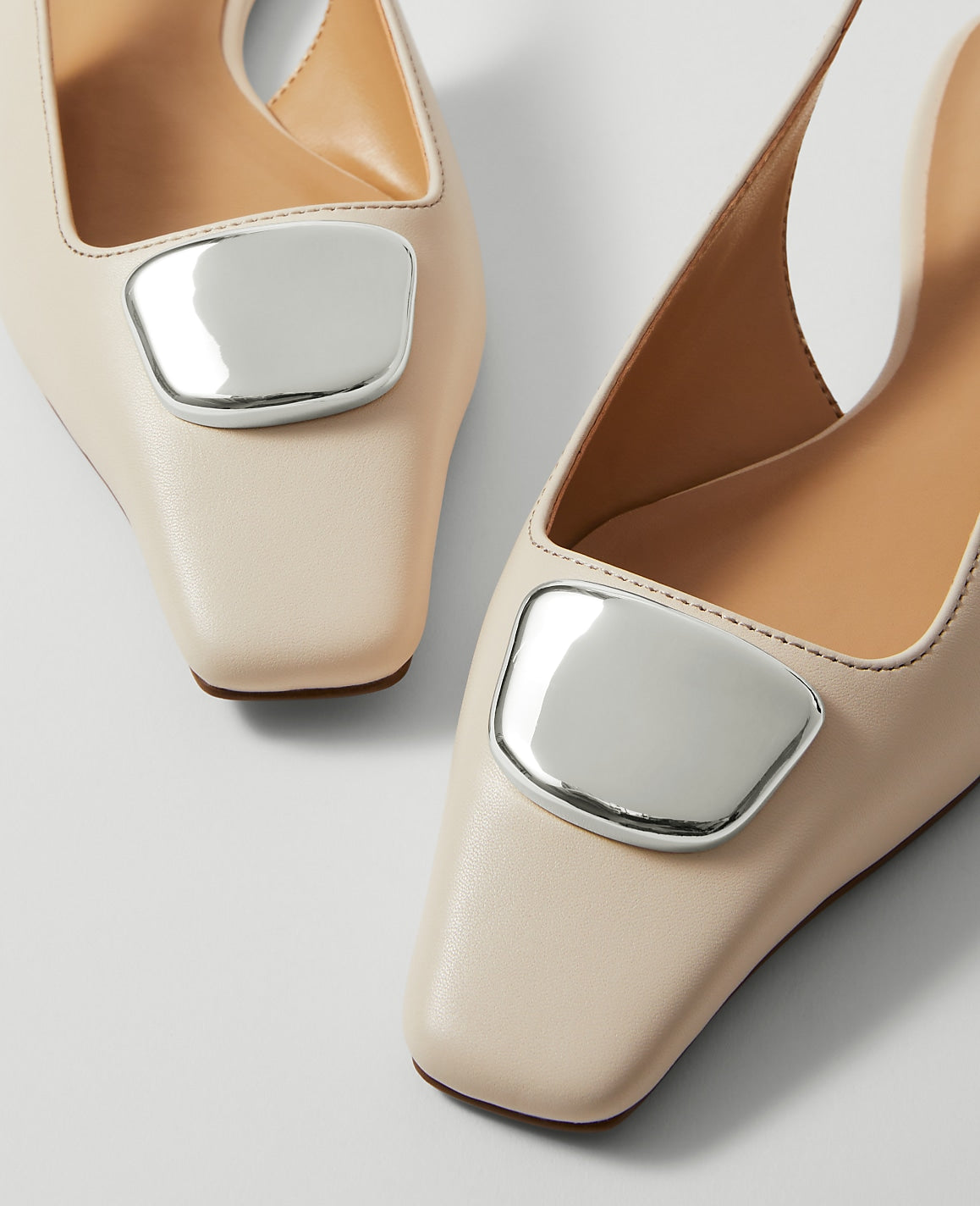 Weekend Hardware Embellished Leather Slingback Flat | Ann Taylor