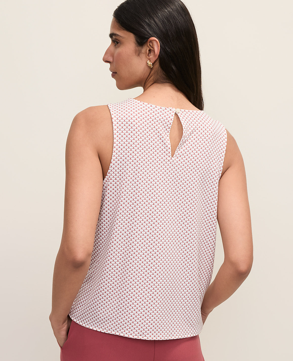 Mixed Media Lace Trim Top | Ann Taylor