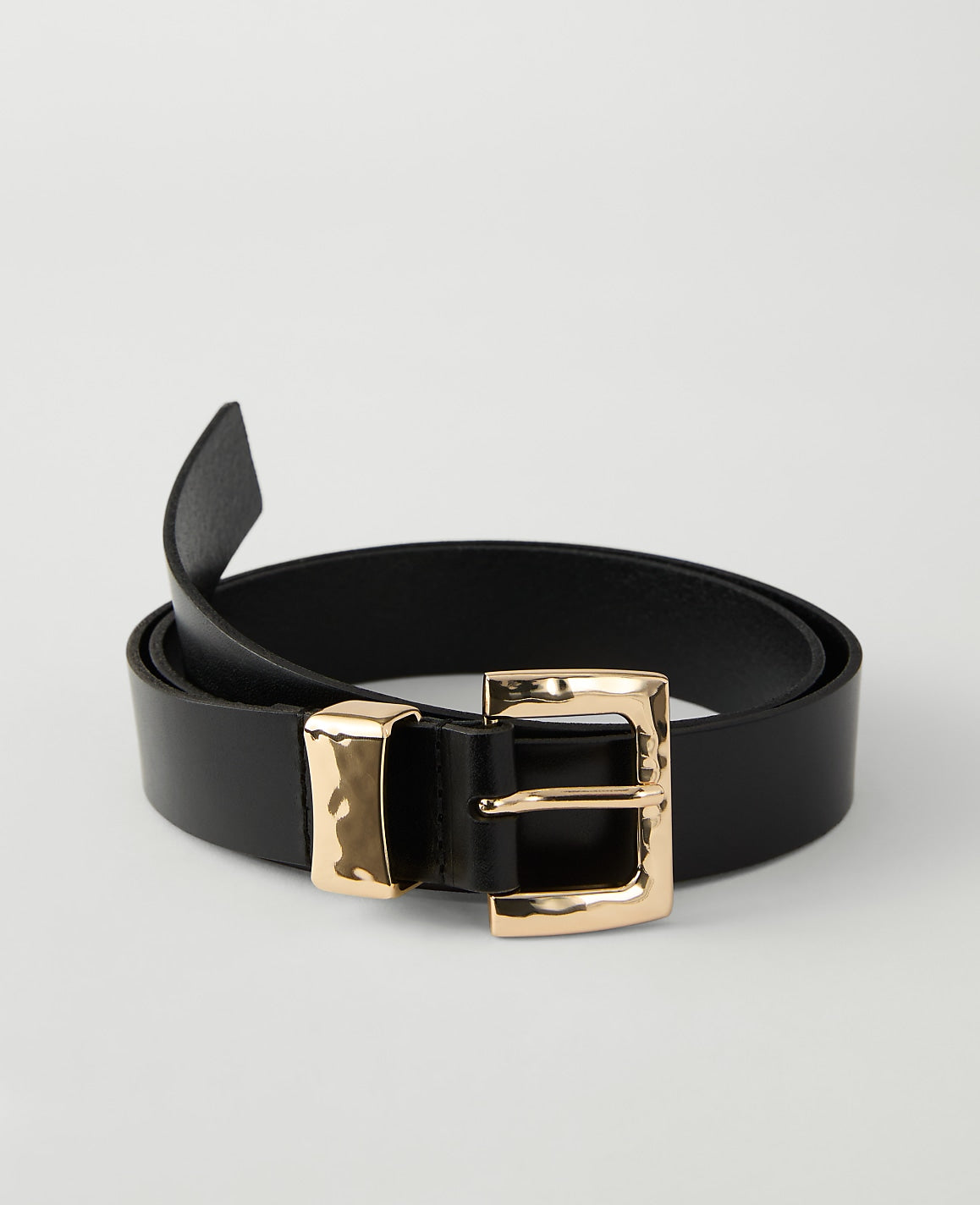 Leather Textured Square Buckle Belt | Ann Taylor