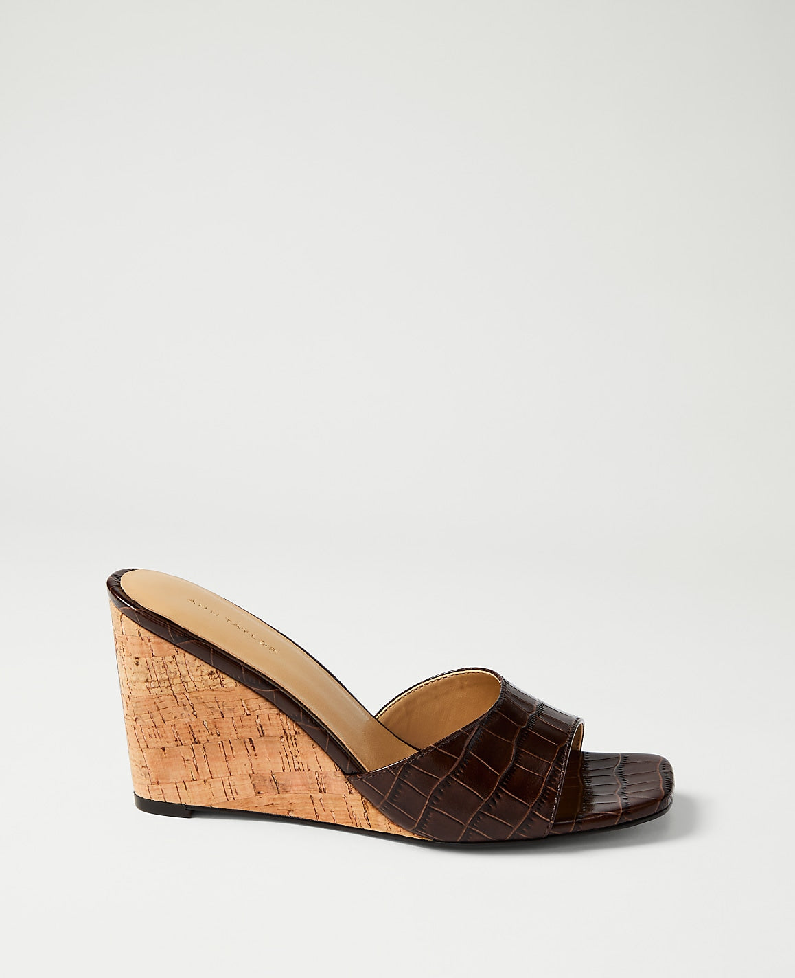 Croco Wedge Sandal | Ann Taylor