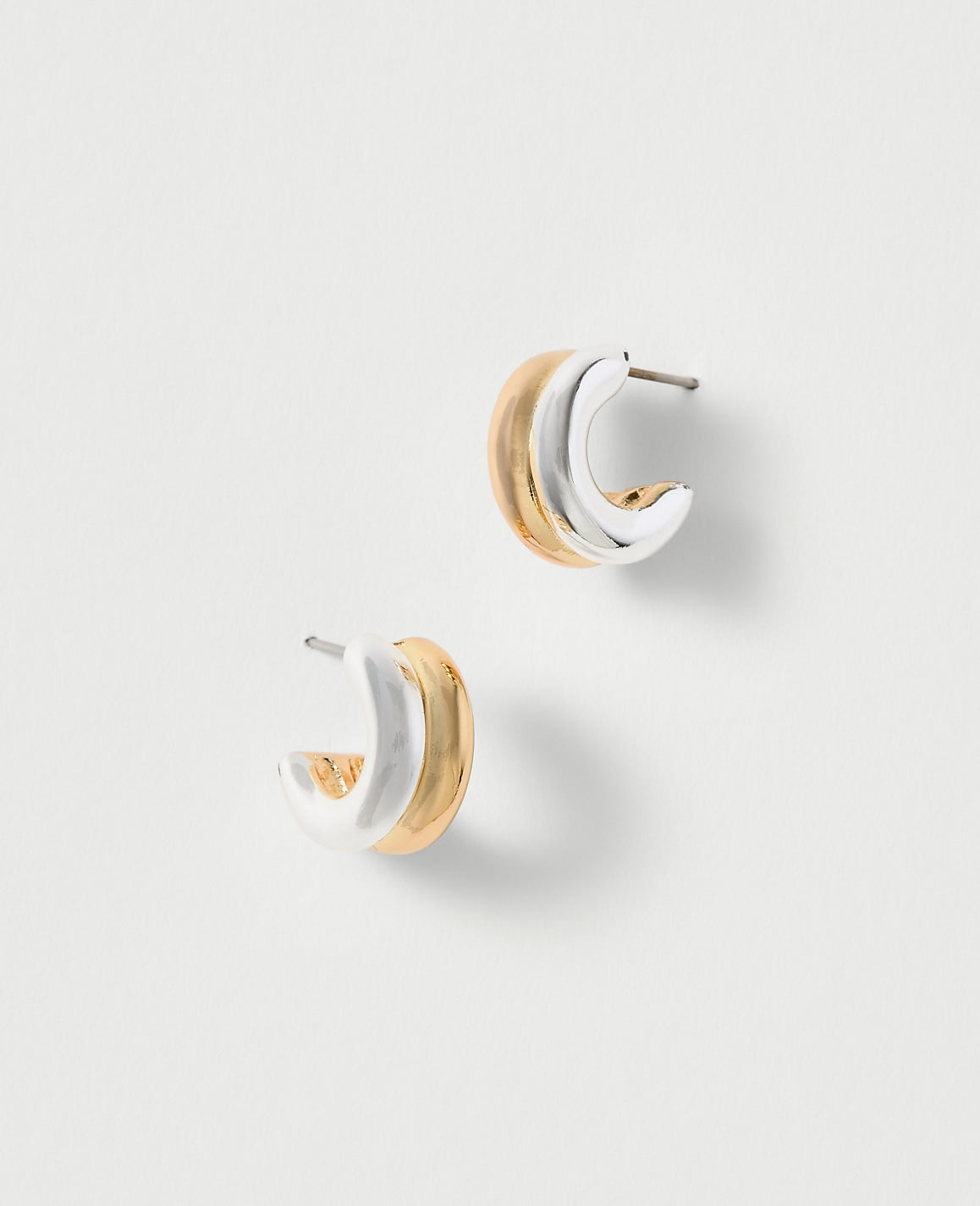 Mixed Metal Mini Hoop Earrings | Ann Taylor