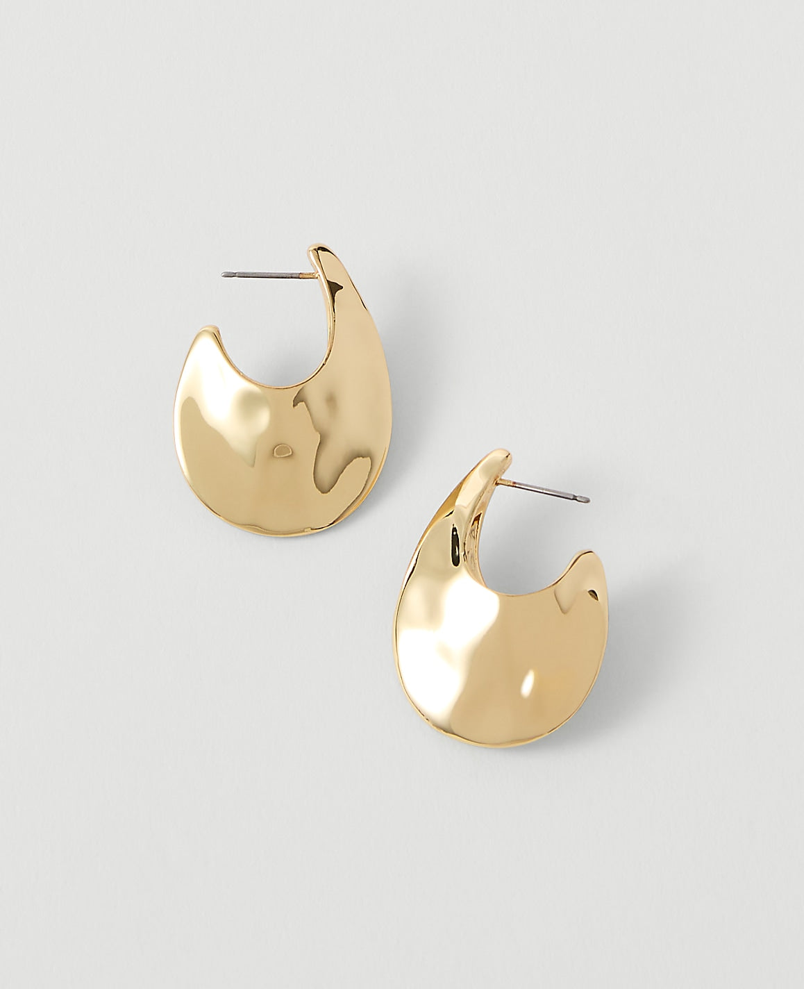 Hammered Metal Hoop Earrings | Vinci Leather