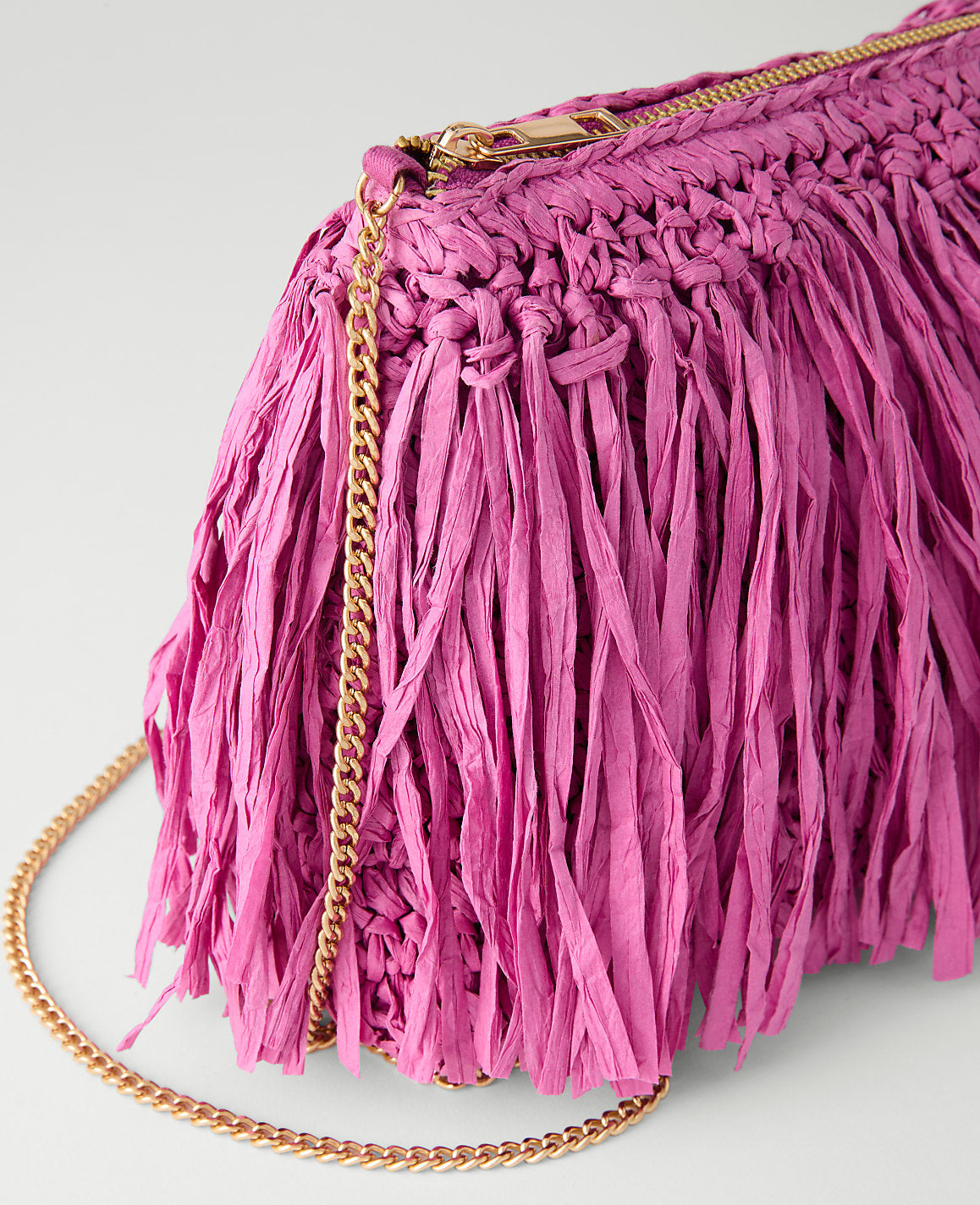 Raffia Fringe Clutch | Vinci Leather