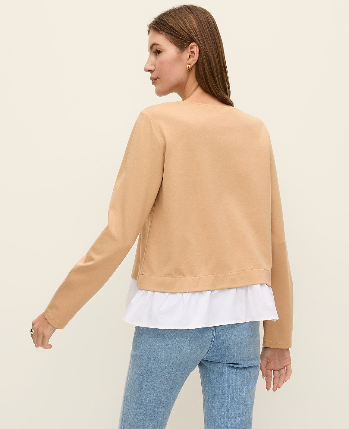 Weekend Ruffle Trim Knit Top | Vinci Leather