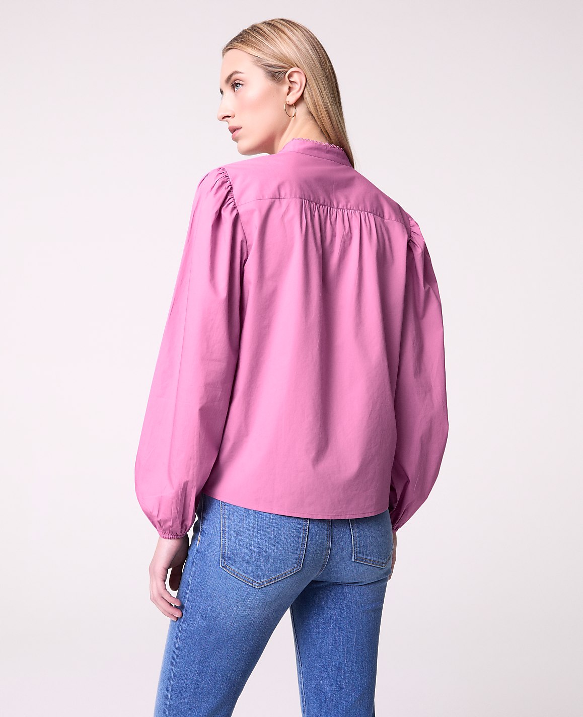 Weekend Embroidered Collar Blouse | Vinci Leather