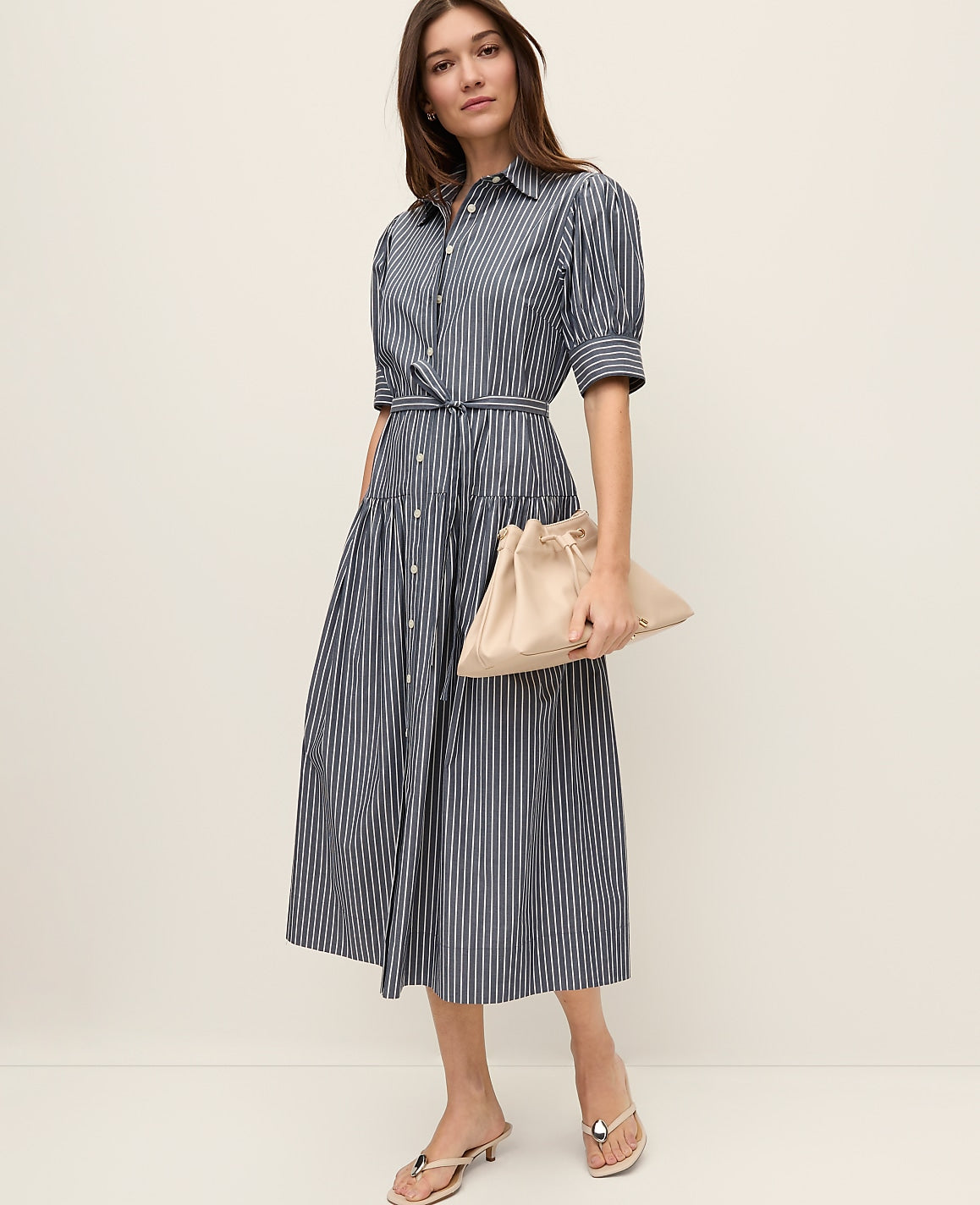 Striped Shirtdress | Vinci Leather