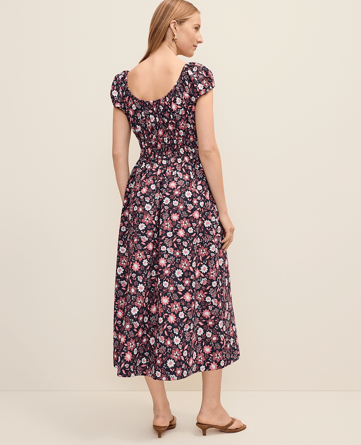Petite Weekend Floral Smocked Midi Dress | Ann Taylor