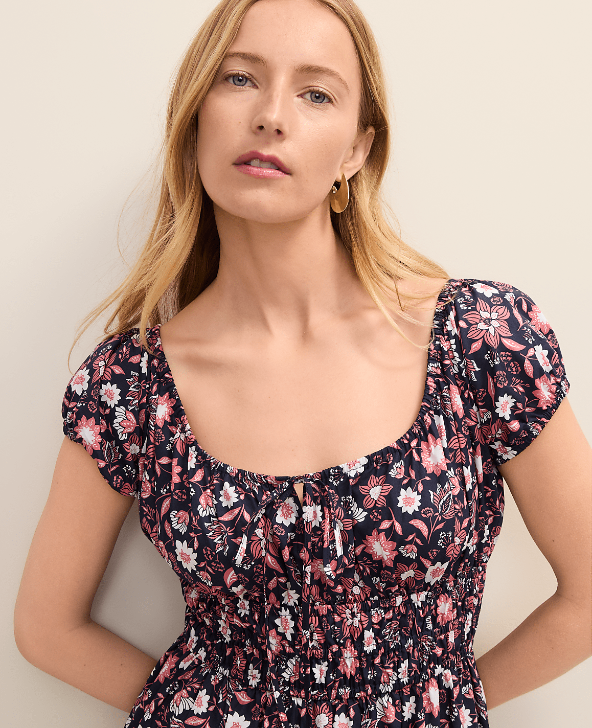 Petite Weekend Floral Smocked Midi Dress | Ann Taylor
