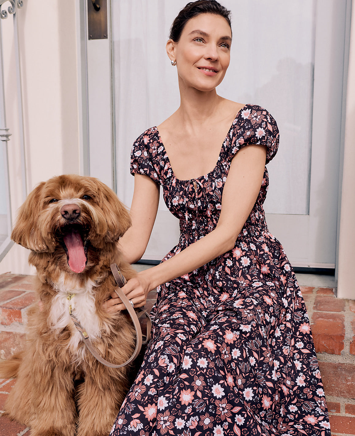Petite Weekend Floral Smocked Midi Dress | Ann Taylor