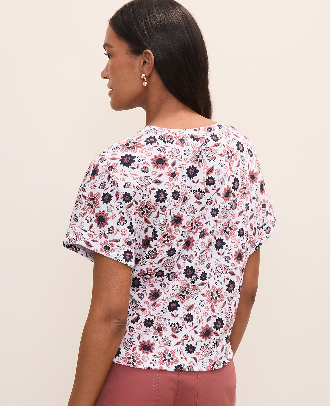 Petite Weekend Floral Crew Neck Top | Ann Taylor