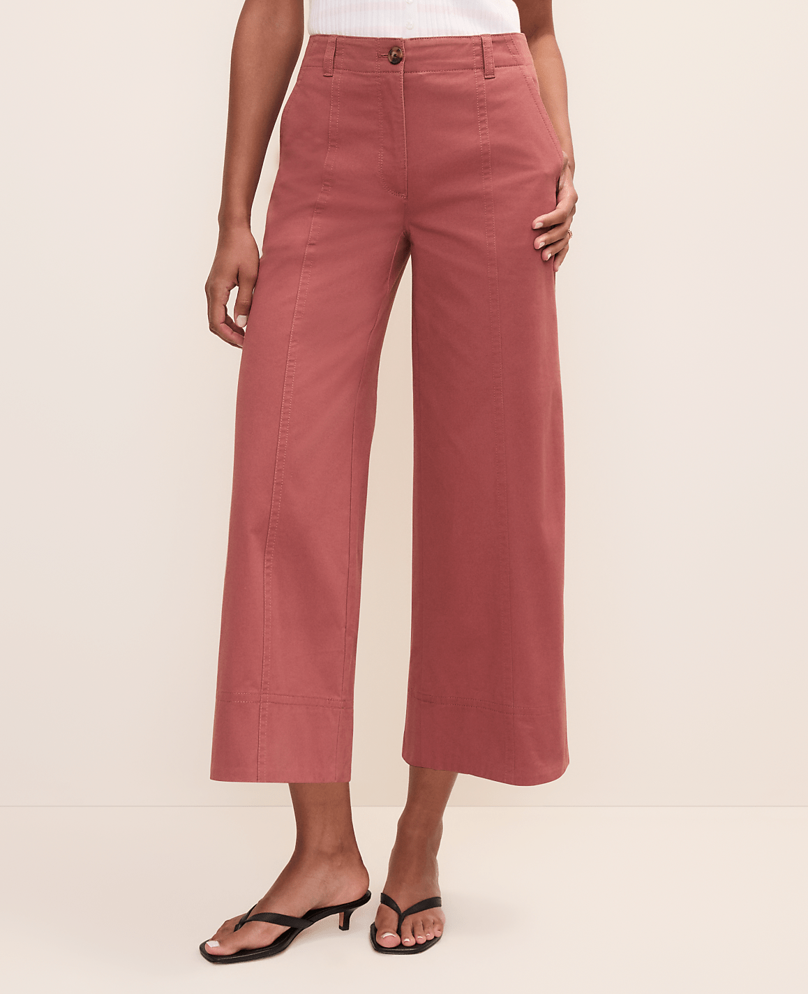 Petite Weekend Wide-Leg Ankle Pant | Ann Taylor