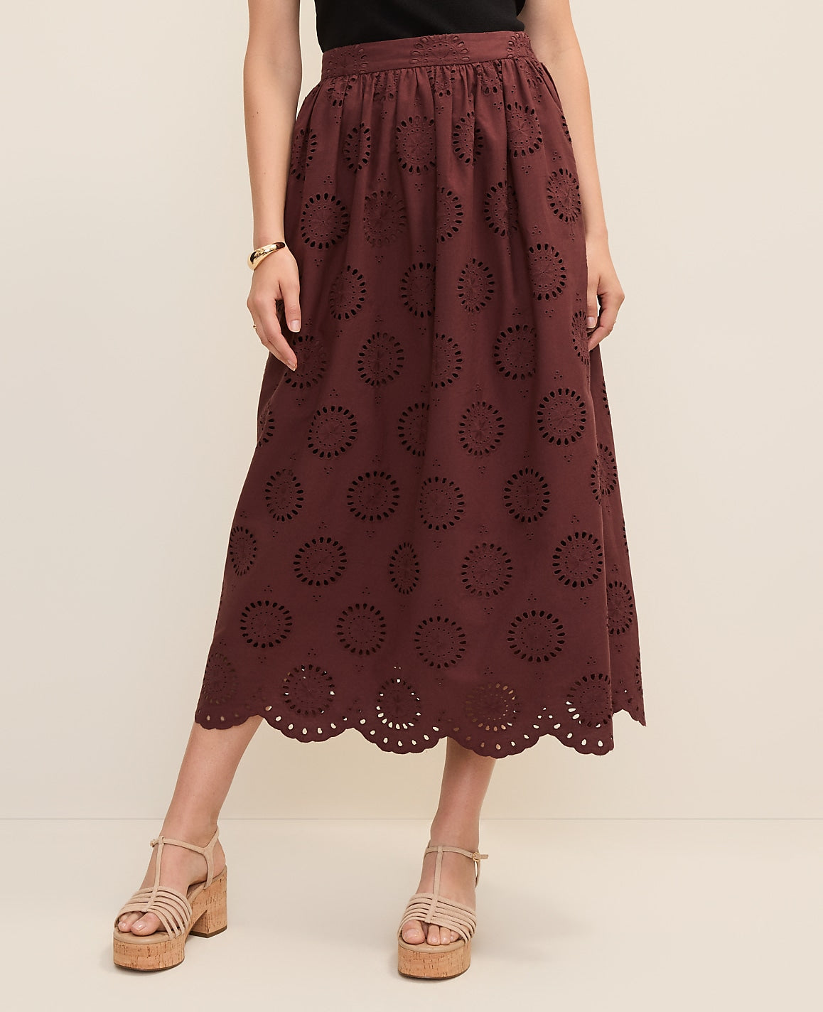 Petite Weekend Eyelet Gathered Maxi Skirt | Ann Taylor