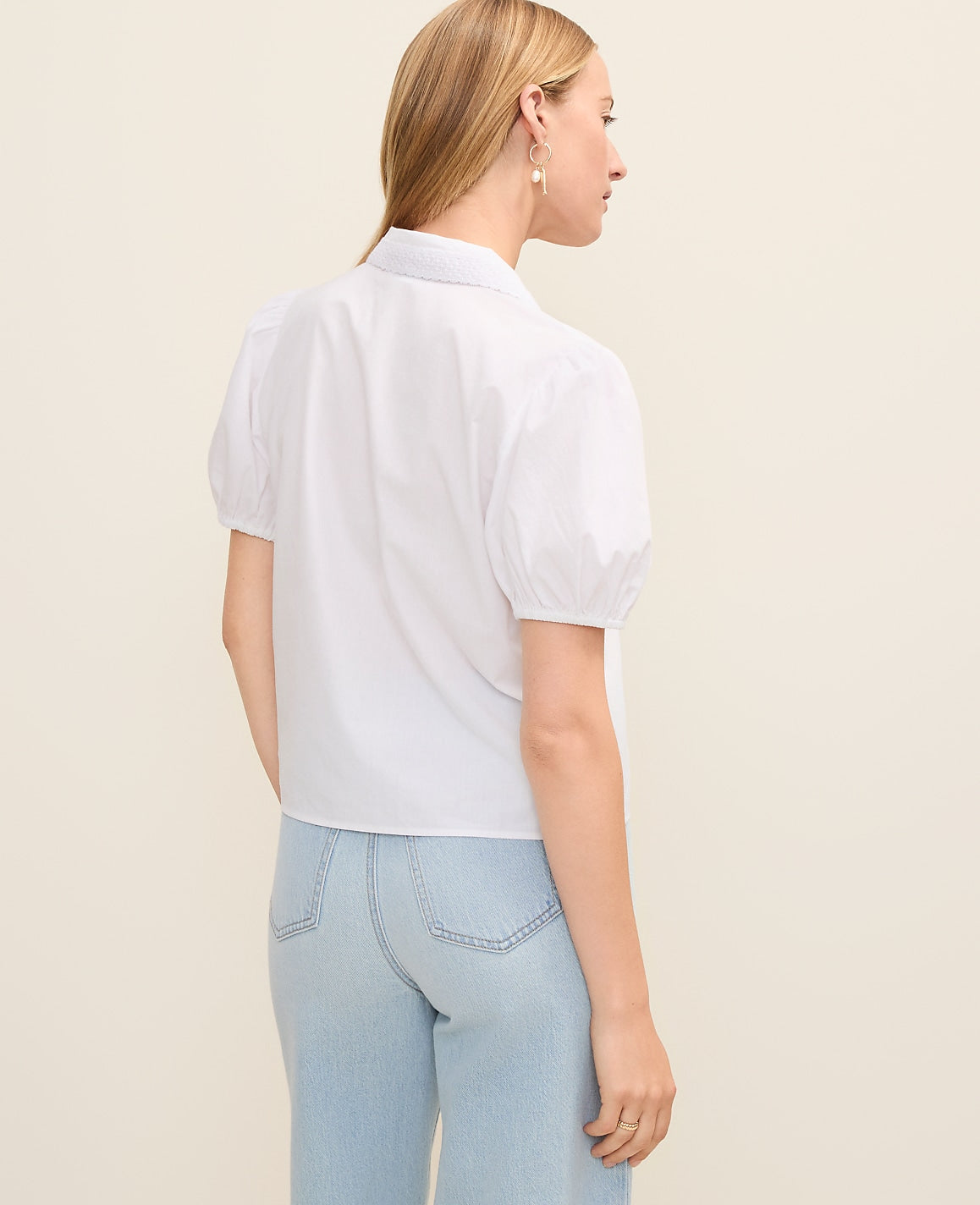 Petite Weekend Lace Trim Blouse | Ann Taylor