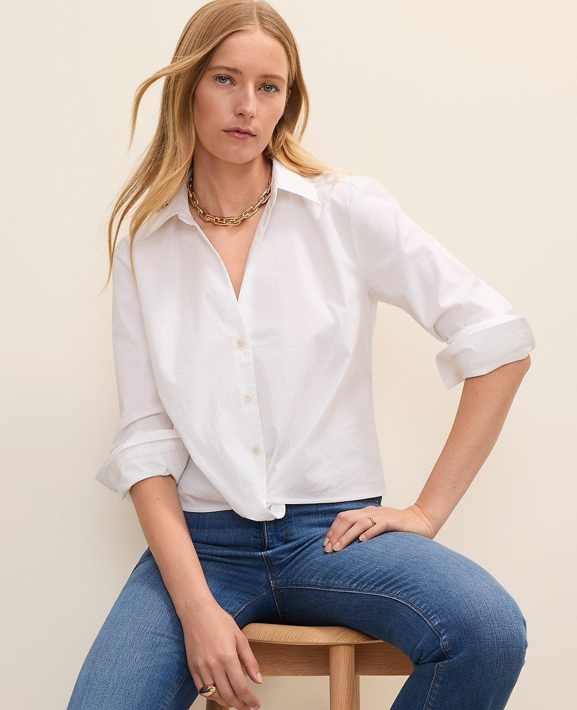 Petite Knotted Button Down Shirt | Ann Taylor