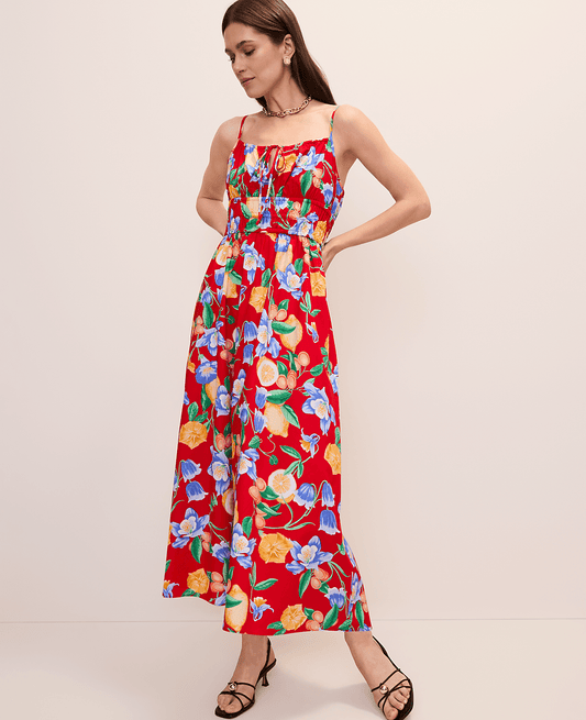 Petite Floral Gathered Maxi Dress | Ann Taylor