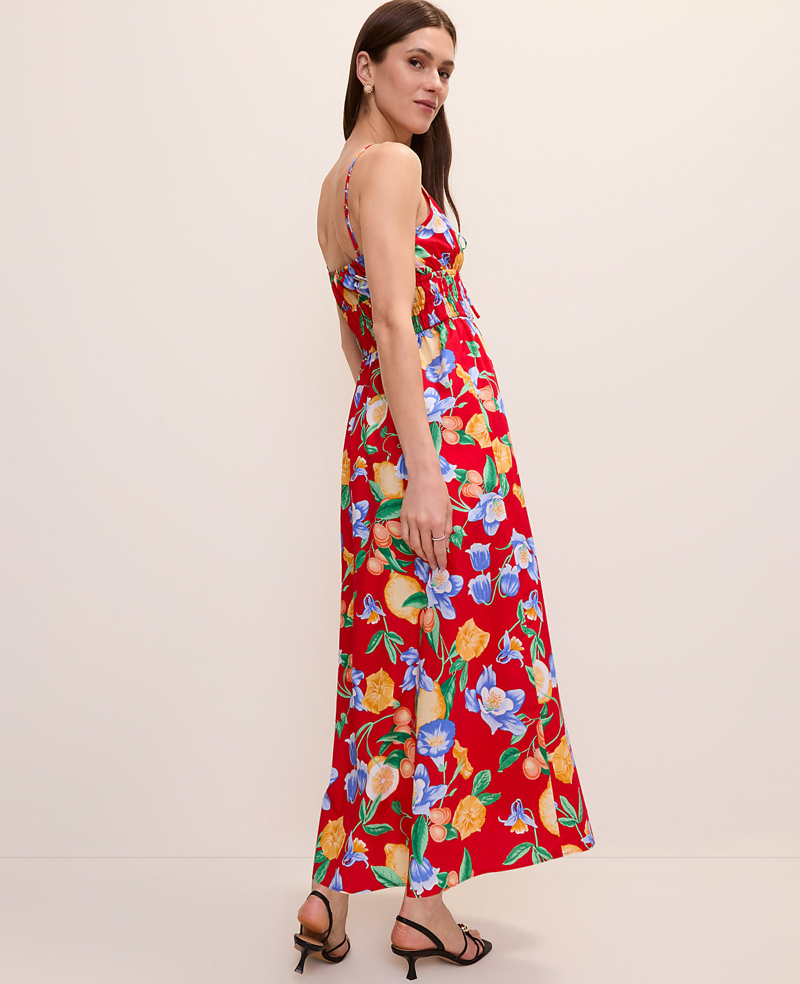 Petite Floral Gathered Maxi Dress | Ann Taylor