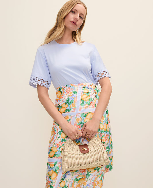 Petite Crochet Trim Relaxed Tee | Ann Taylor