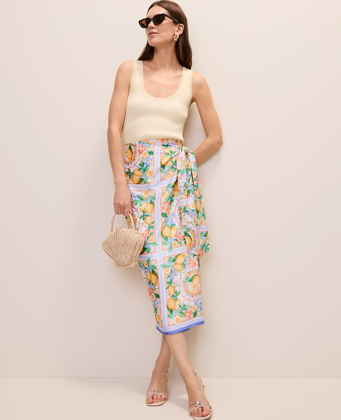 Petite Lemon Wrap Skirt in Satin | Ann Taylor