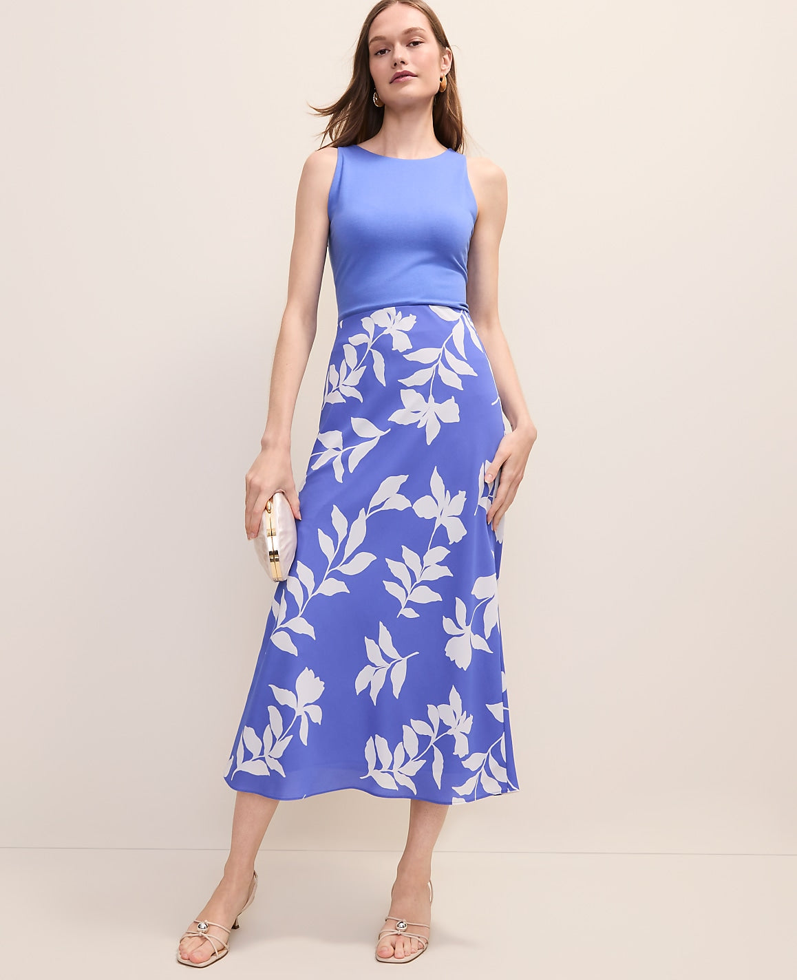 Petite Floral Bias Slip Skirt in Satin | Ann Taylor